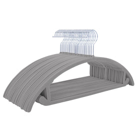 MIZGI velvet hangers closeup texture showing soft non-slip surface for delicate garments
