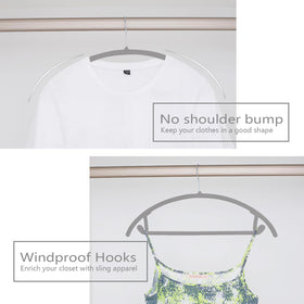 MIZGI velvet hangers non-slip velvet surface prevents slipping of wide-neck garments