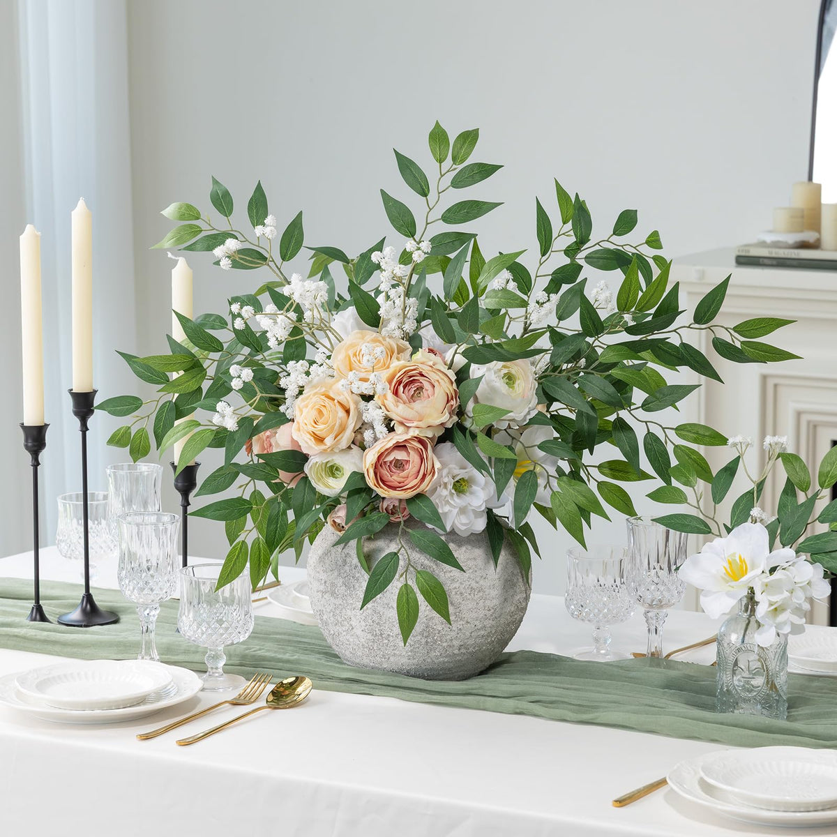 mizii greenery stems wedding arch decor with flexible wire stems