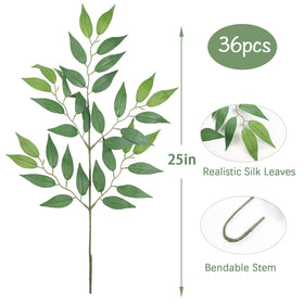 mizii silk leaves Italian ruscus detail for realistic greenery accents
