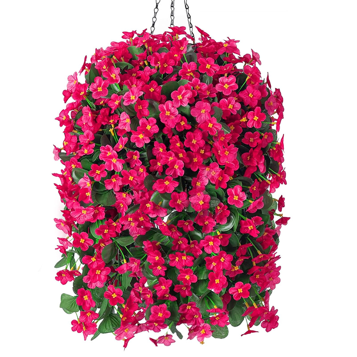 MJFloria artificial hanging flower basket for outdoor porch adds year-round color with low maintenance.
