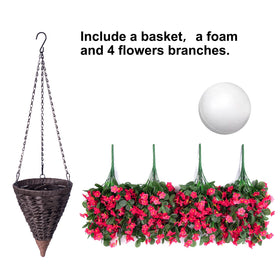 MJFloria cone basket with chains offers sturdy support for outdoor decoration.