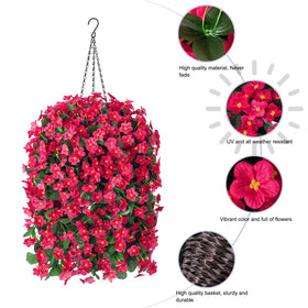 MJFloria hotpink orchid vines in cone basket stun with vibrant visuals and simple upkeep.