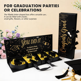 MJuAn graduation box decor doubles as a photo-worthy centerpiece.