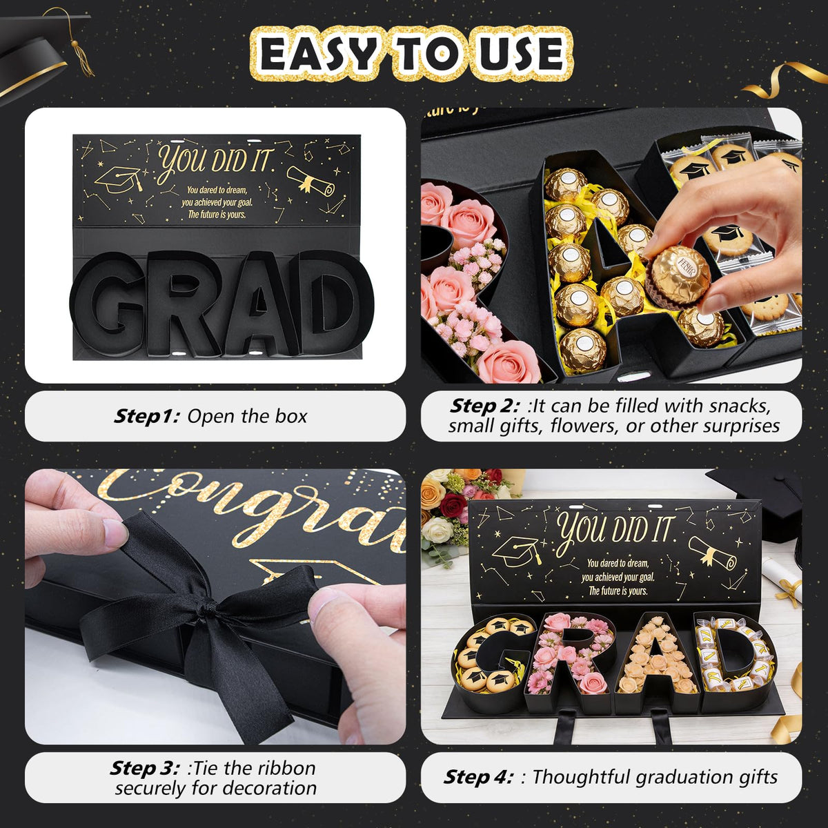 MJuAn ribbon and raffia accents enhance gift presentation.