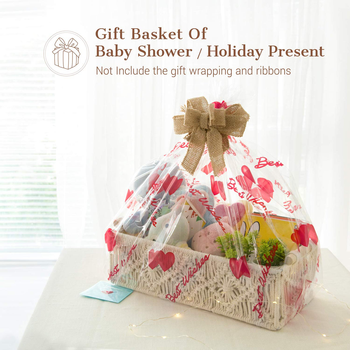 Mkono ivory basket with lining to protect items from snagging.