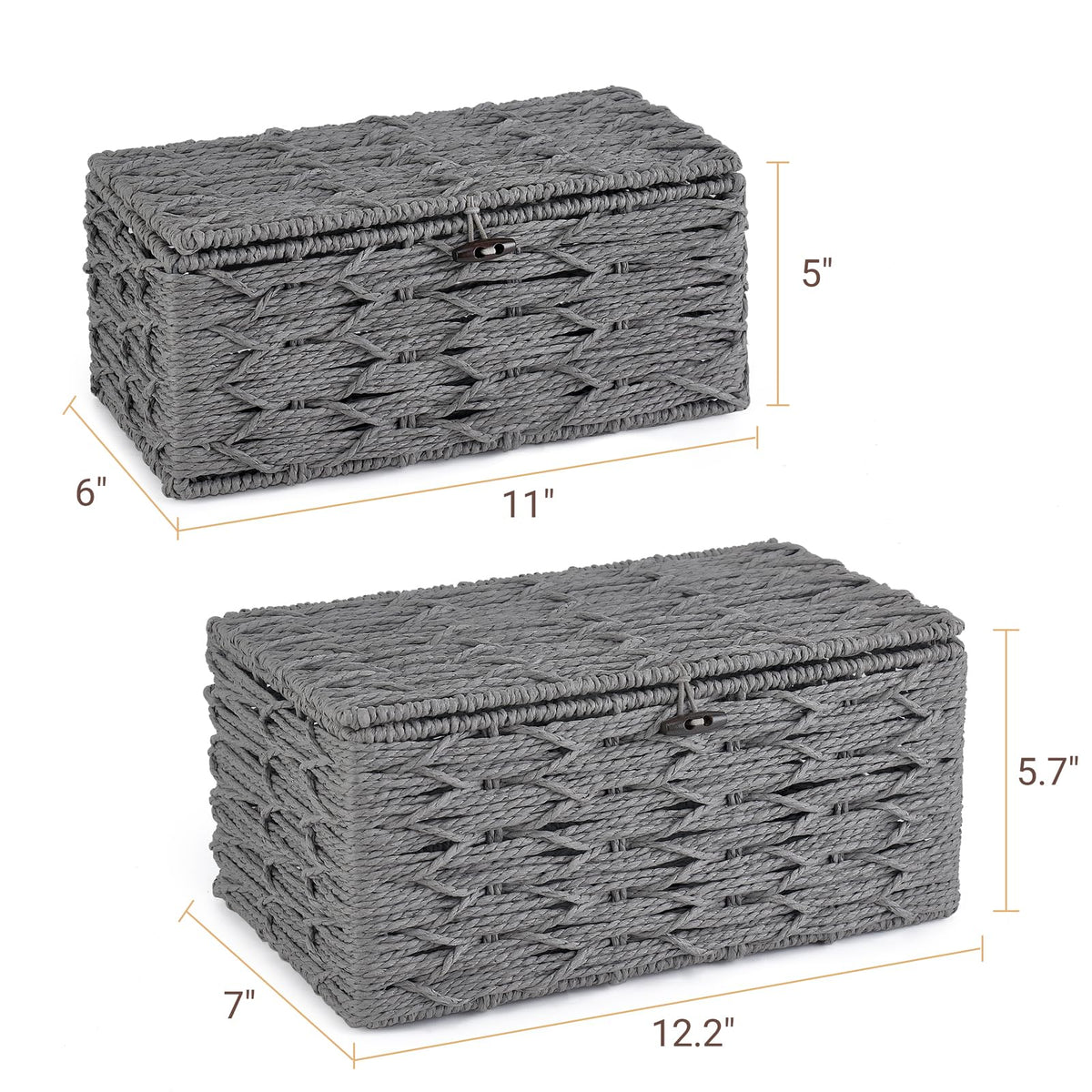 Mkono multiuse basket set, lid helps keep daily essentials dust-free