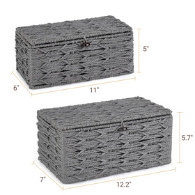 Mkono multiuse basket set, lid helps keep daily essentials dust-free