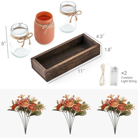 Mkono dining room table decor elevates rustic-modern centerpiece style.