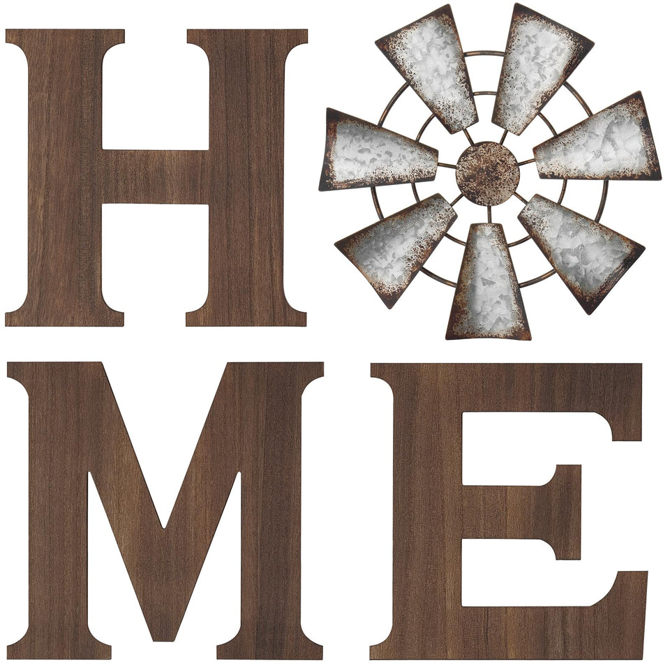 Mkono Farmhouse wall decor features the H letter for a rustic wall focal point.