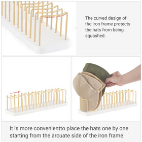 Mkono hat display stand with curved iron frame prevents deformation