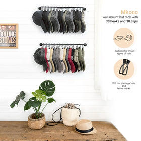 Side view of Mkono hat rack demonstrates compact footprint for small entryways.