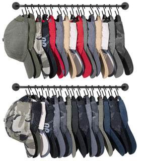 Mkono hat rack wall with 30 hooks, ideal for cap organization and space saving.