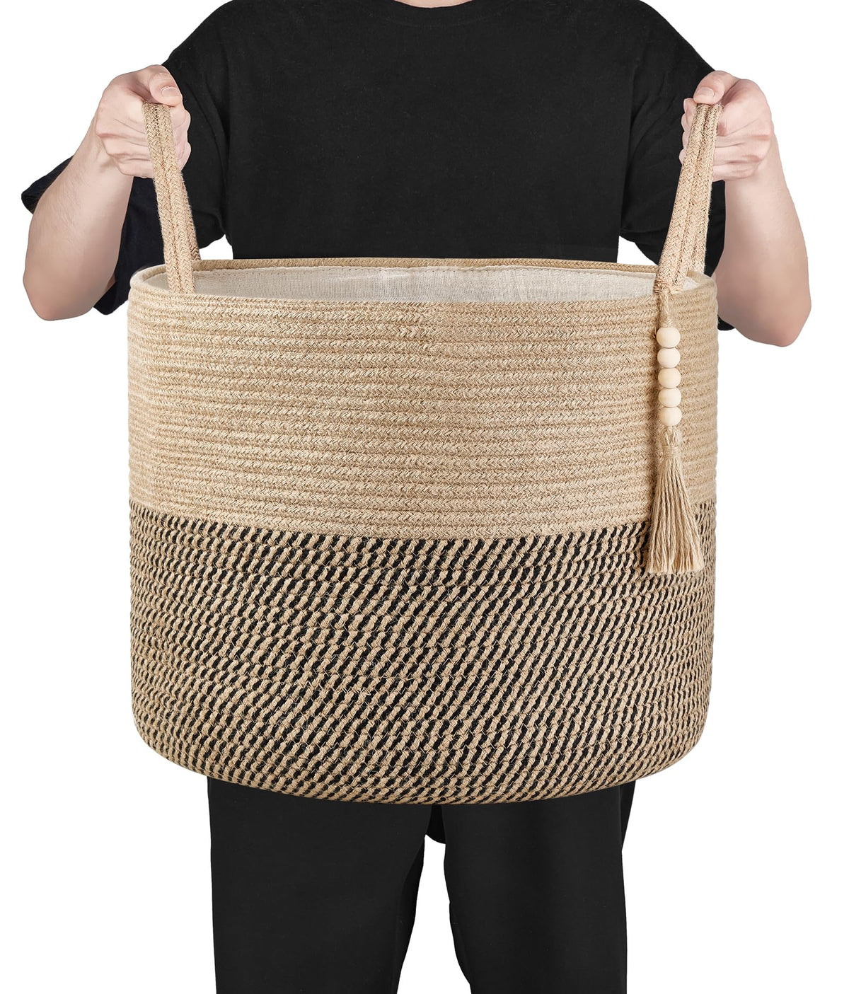 Mkono living room setup with organized storage basket
