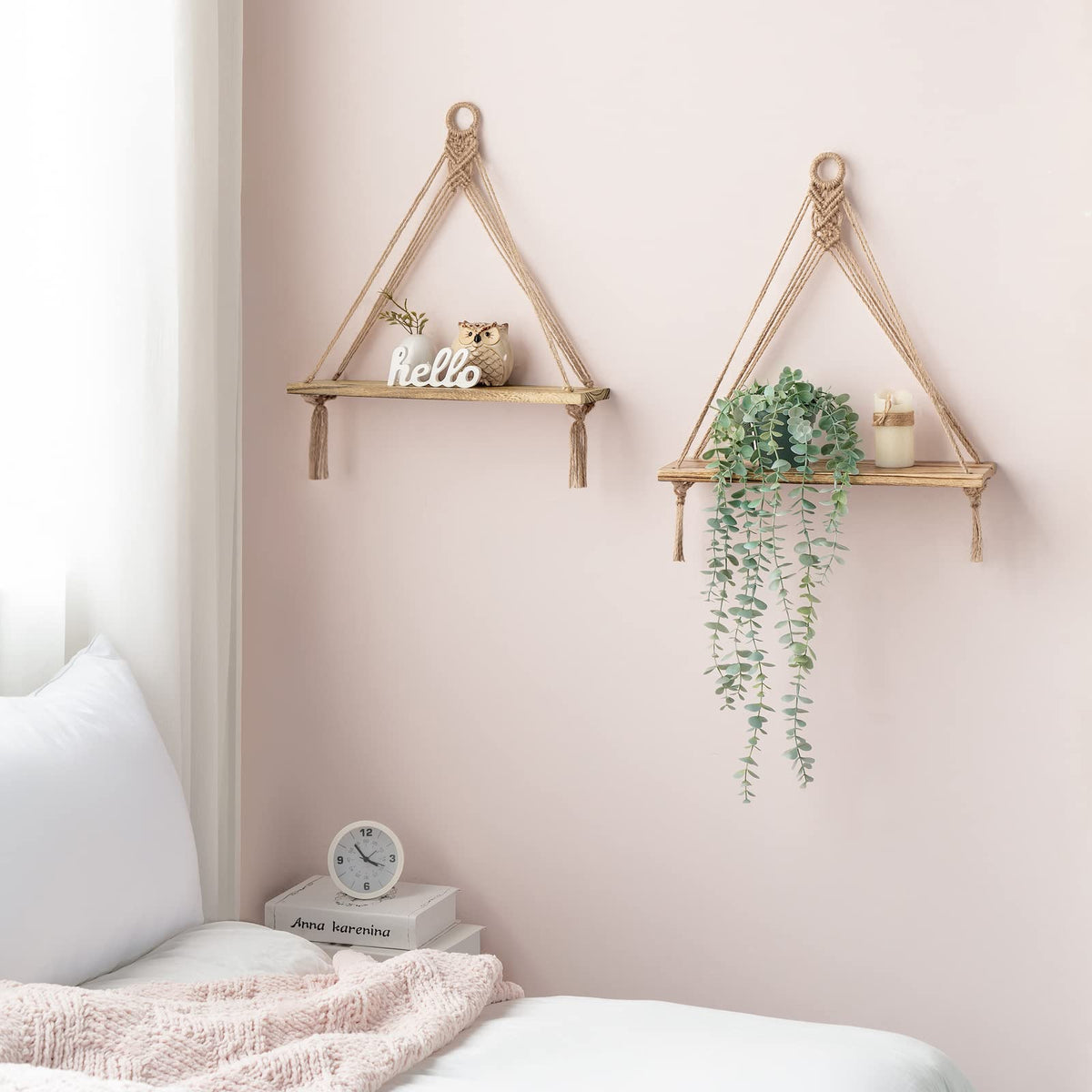 Mkono wooden floating shelf displaying photos and keepsakes