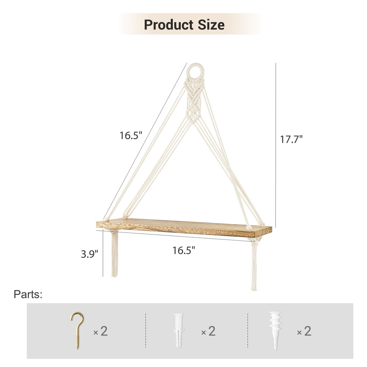 Mkono macrame shelves for plants and photos