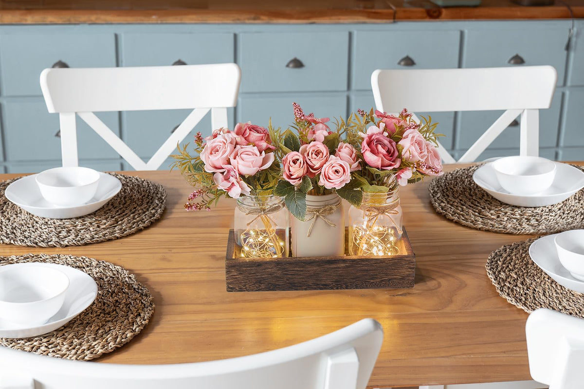 Mkono lighted centerpiece creating a soft warm glow for living room