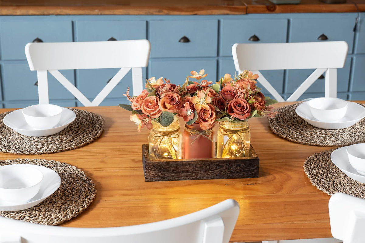 Mkono packaged wood tray centerpieces make a thoughtful gift.