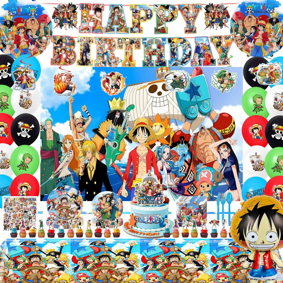 MLEDUY Adventure banner enhances the party entrance with colorful cartoon charm