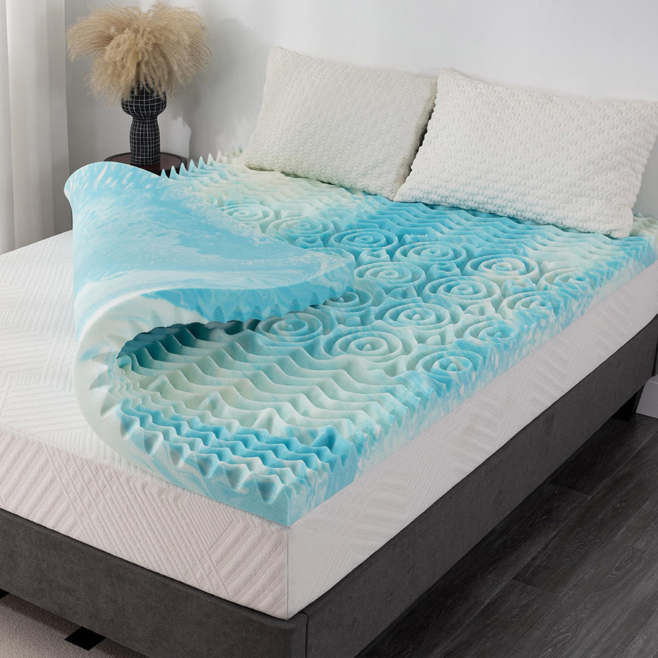 MLILY 2in 5-zone topper delivers targeted support across the bed.