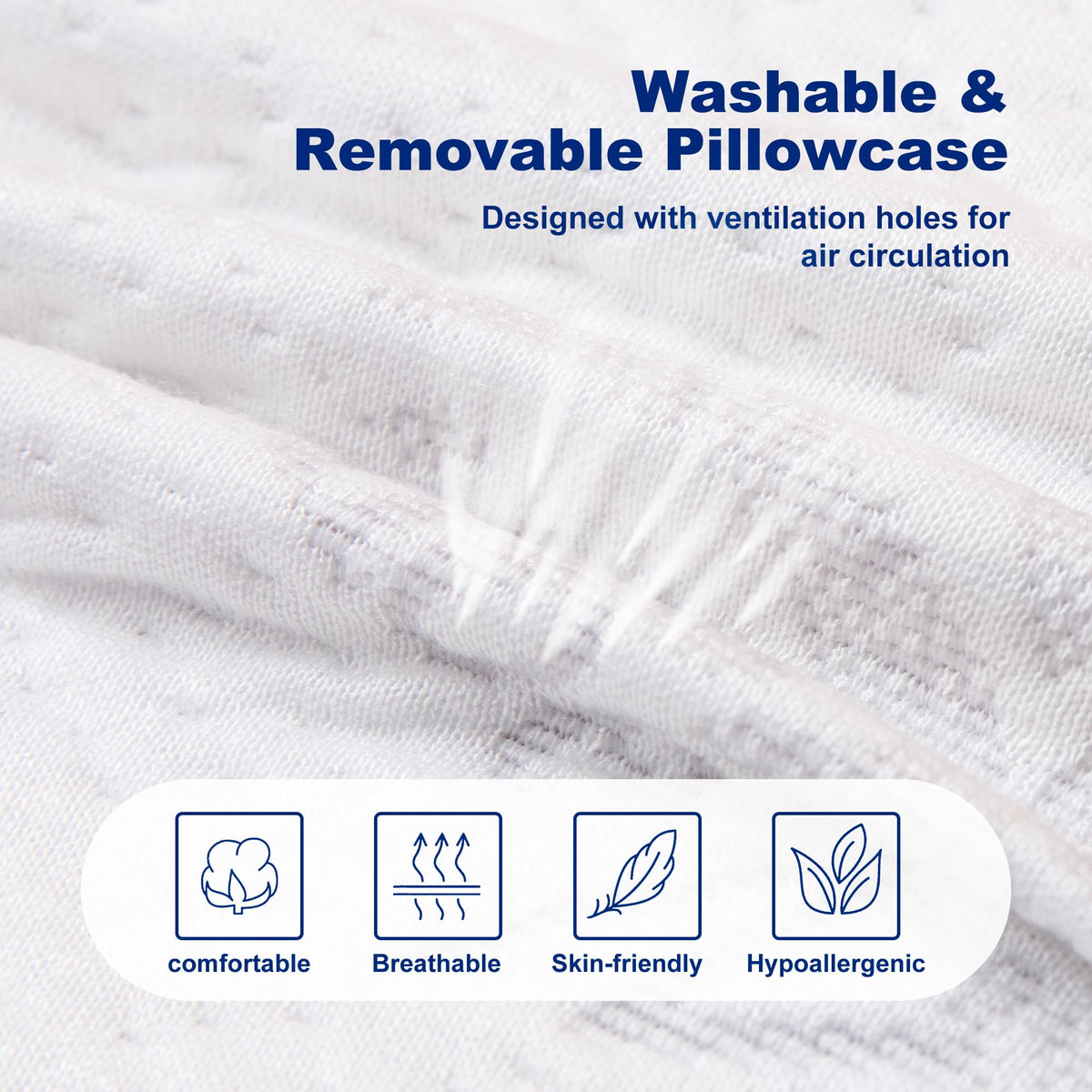 MLILY EGOHOME removable washable pillowcase feature close-up with zipper
