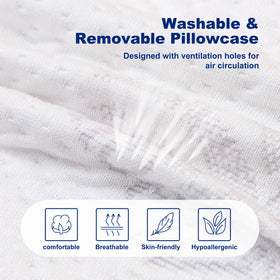 MLILY EGOHOME removable washable pillowcase feature close-up with zipper
