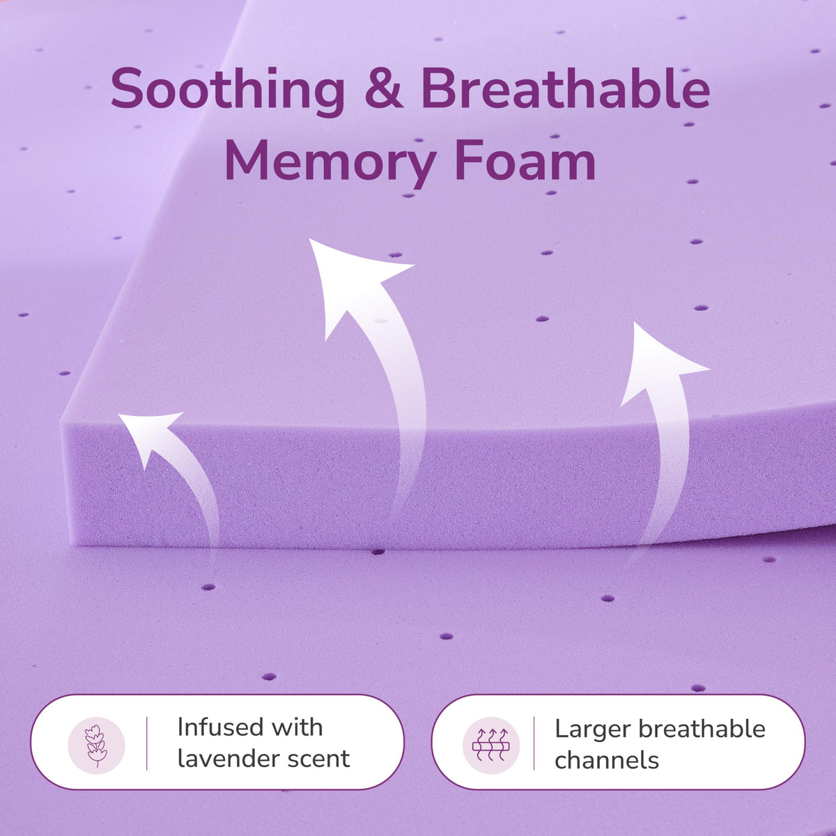 MLILY ventilated memory foam topper promotes breathable comfort for cooler nights