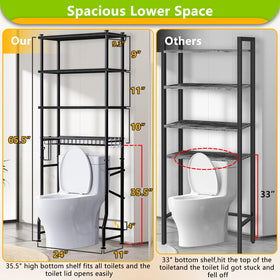 Mlinavn 4-tier design above toilet provides vertical storage