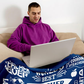 Mlkdcid blanket with pencil motif provides cozy warmth during planning