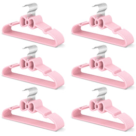 MLKJHHI 15.5 inch kid butterfly bow hanger pink showcasing space-saving design for small closets