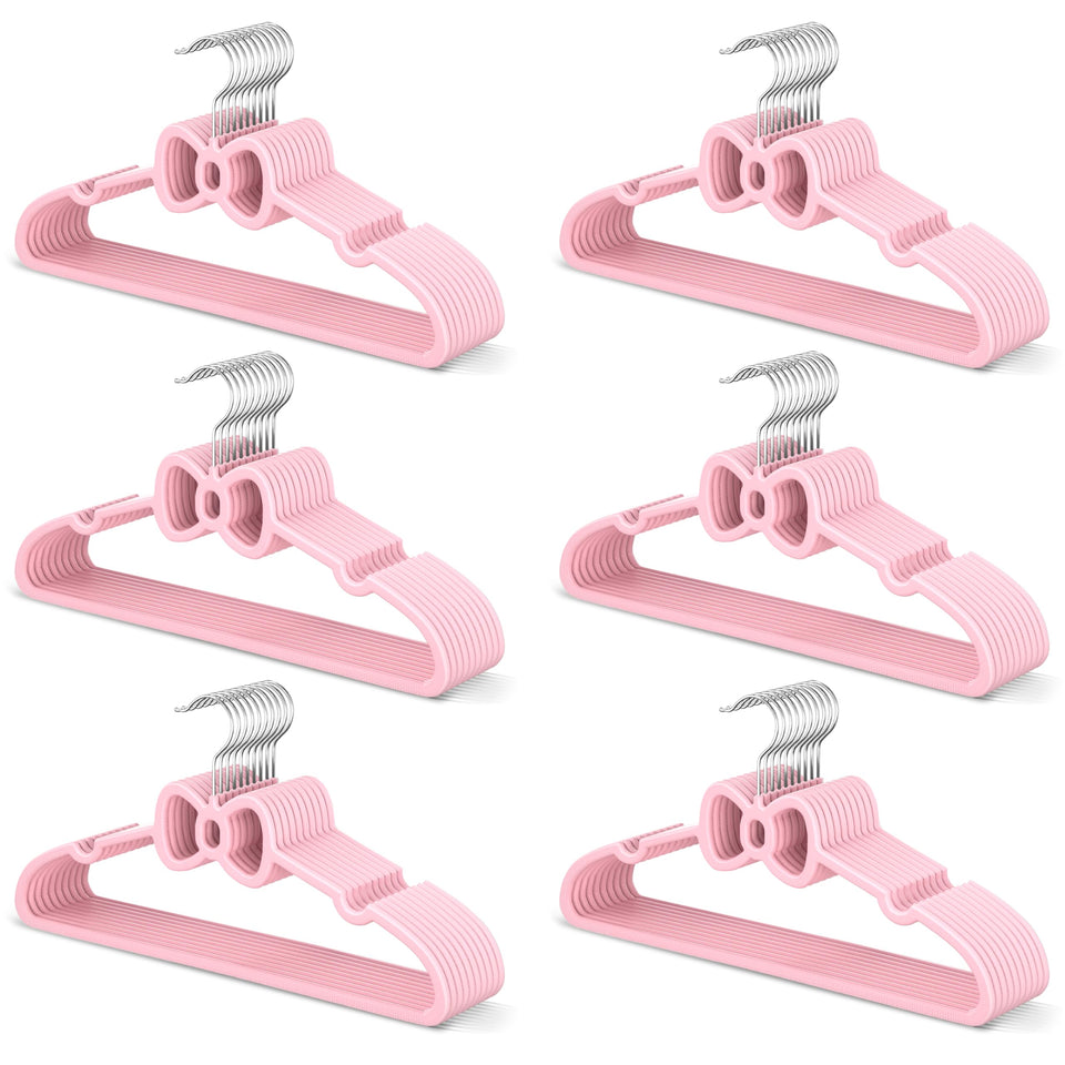 MLKJHHI 15.5 inch kid butterfly bow hanger pink showcasing space-saving design for small closets