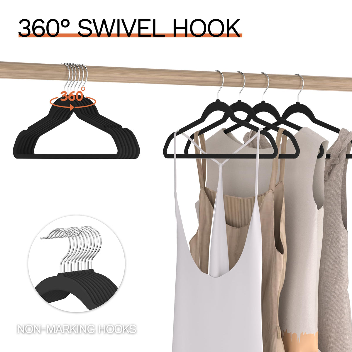 MLKJHHI 360-degree swivel hook for versatile hanging angles.
