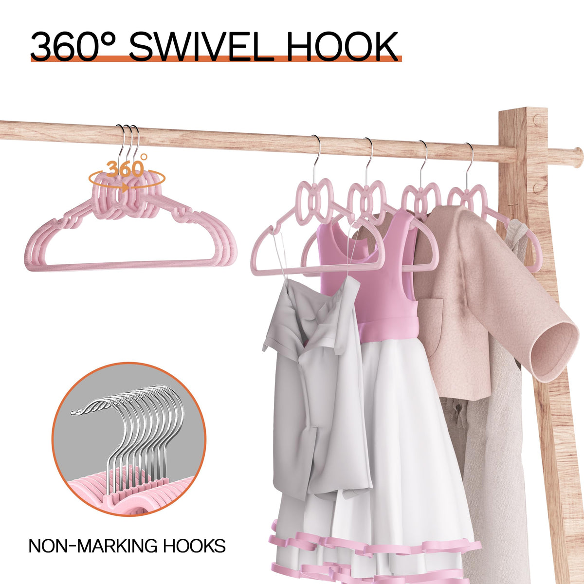 MLKJHHI 360-degree swivel hook makes hanging outfits effortless