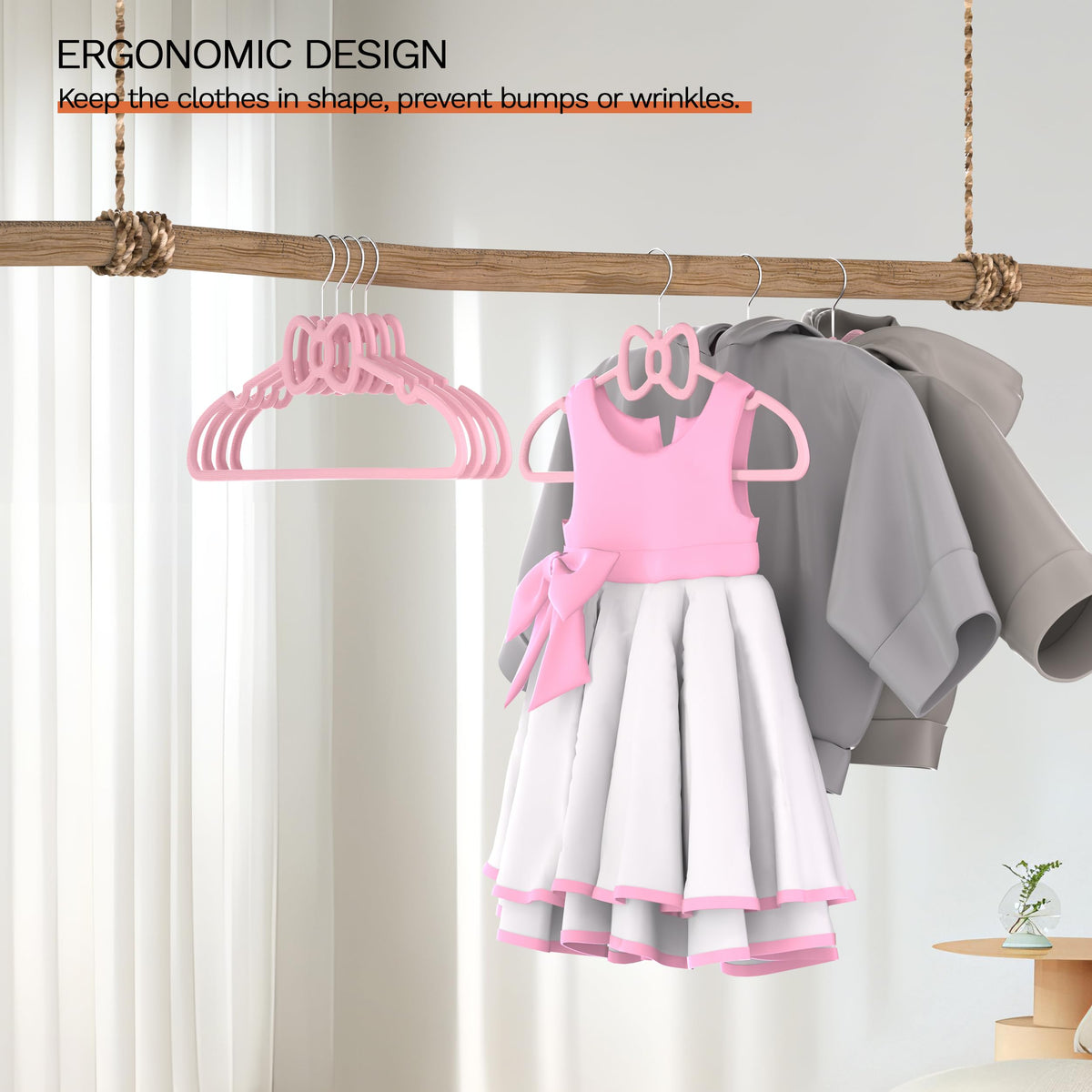 MLKJHHI contoured-shoulder hangers protect garment shapes, ideal for dresses