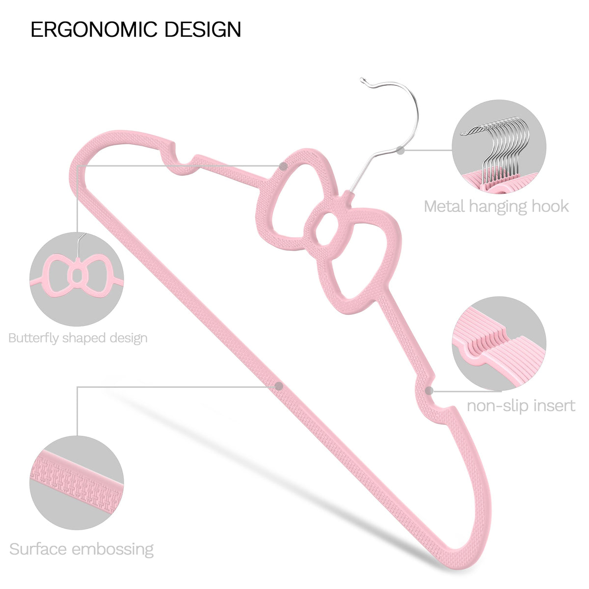 MLKJHHI durable ABS plastic kids hanger in pink suitable for daily use