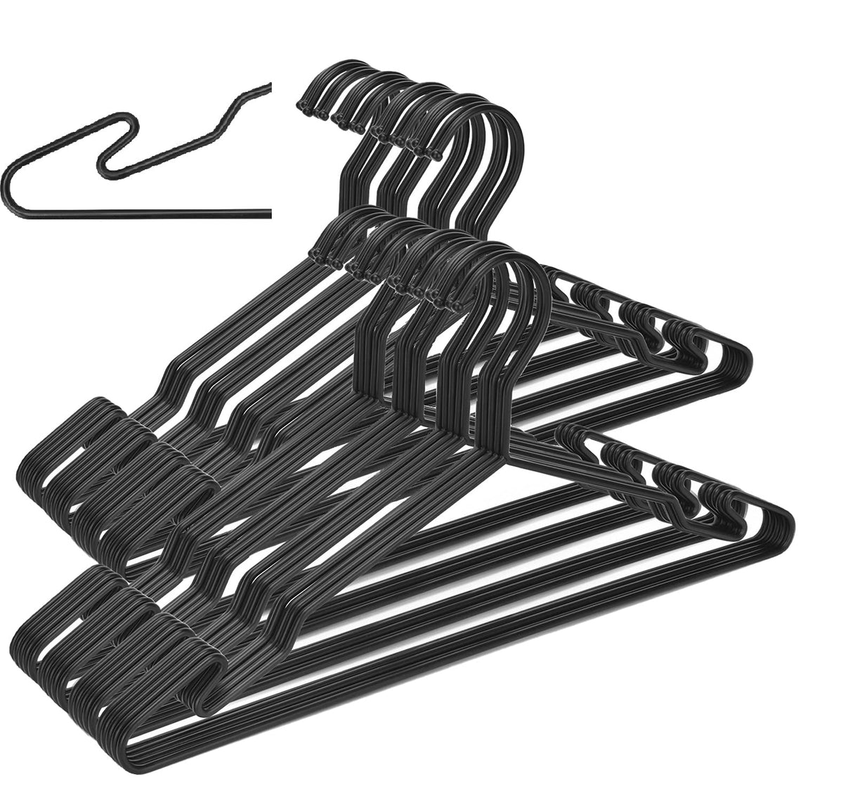 MLMD Lux heavy-duty hangers closeup showing 4mm thickness and sturdy support