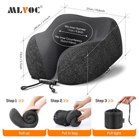 MLVOC memory foam with fast-recovery cushions neck without stiffness.