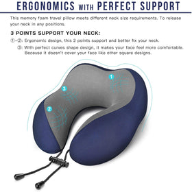 MLVOC neck pillow blue side view highlighting contour fit
