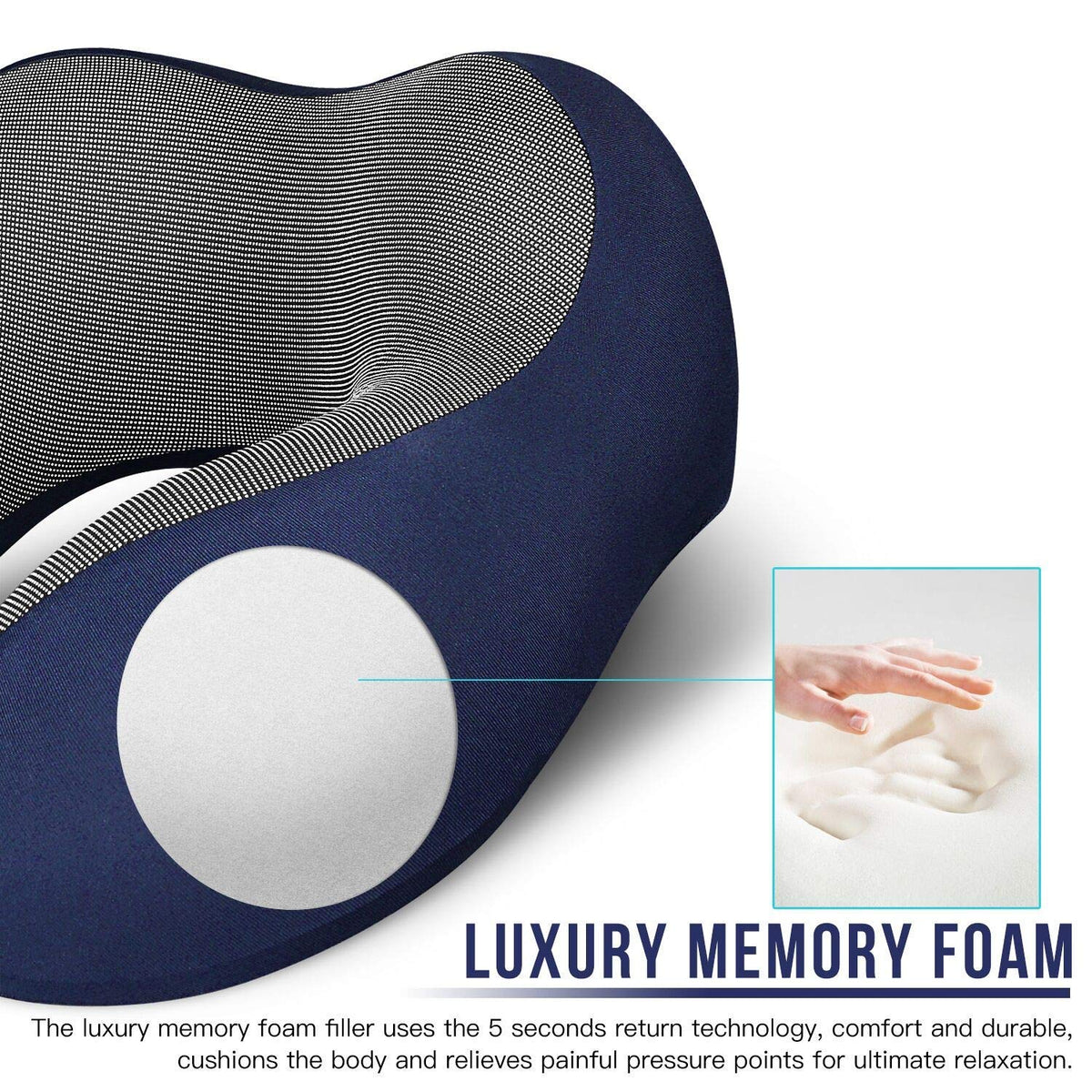 MLVOC travel kit blue with eye mask and earplugs for rest