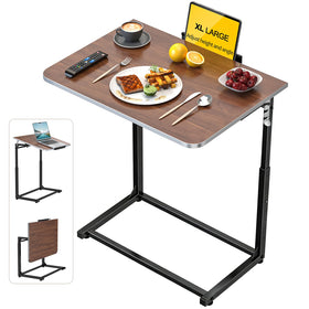 MLZLLL TV Tray Table with wood top for couch dining and laptop use.