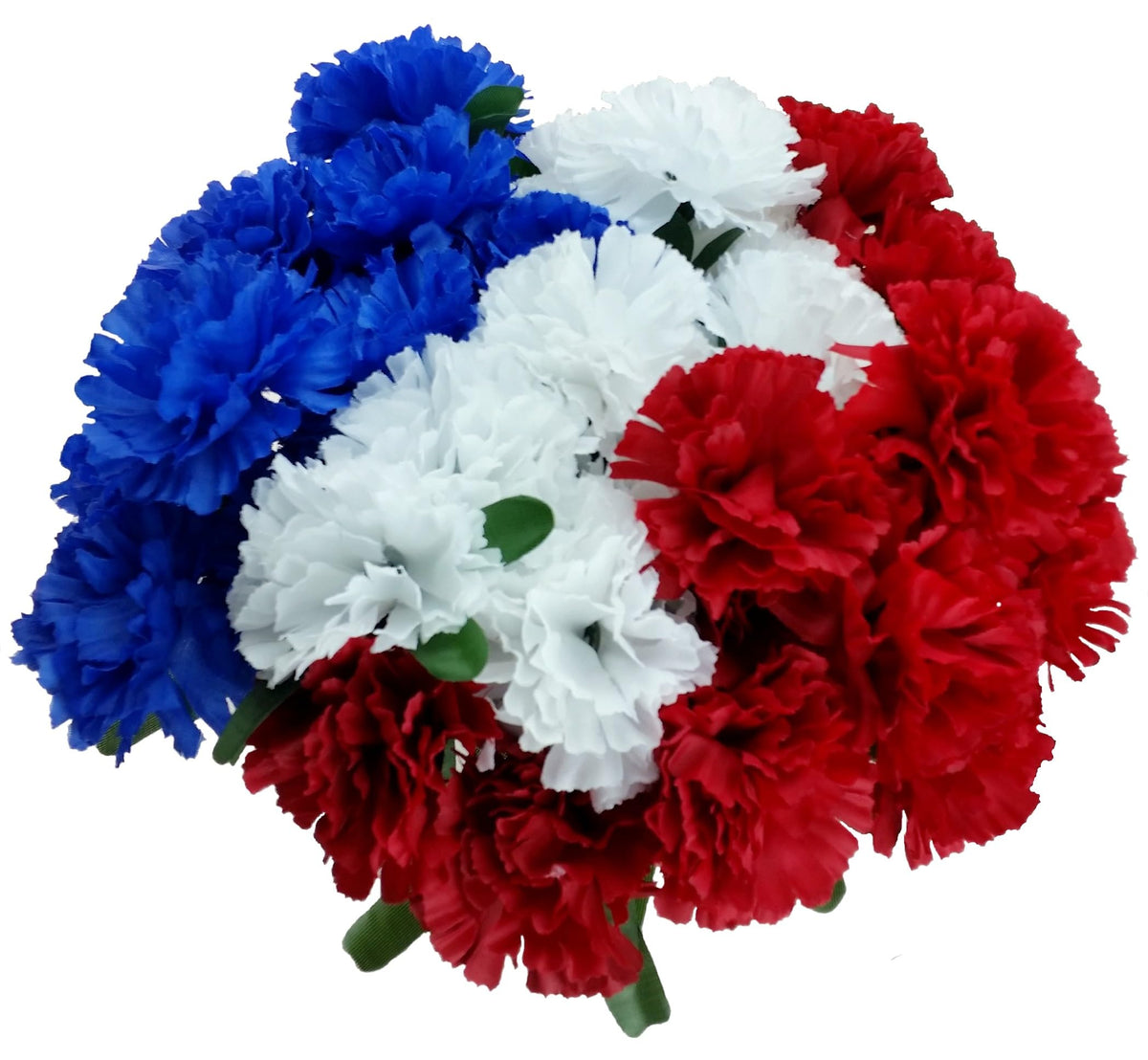MM TJ PRODUCTS six-bouquets patriotic carnations with 42 heads, ideal for bold display.