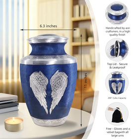 M MEILINXU large-capacity urn holds remains up to 200 cubic inches.