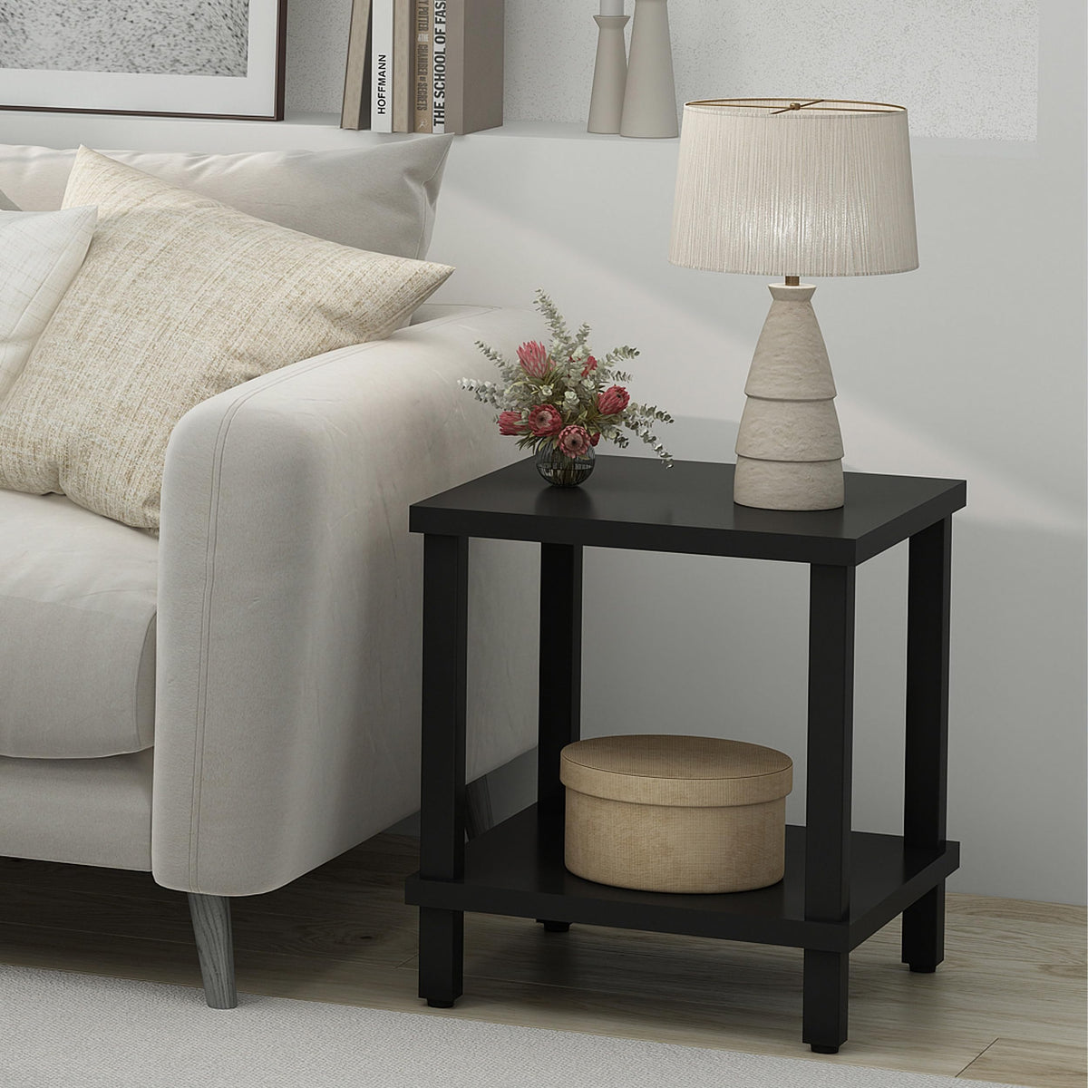 MMEOLUOOK end table MDF construction emphasizes durability and stability