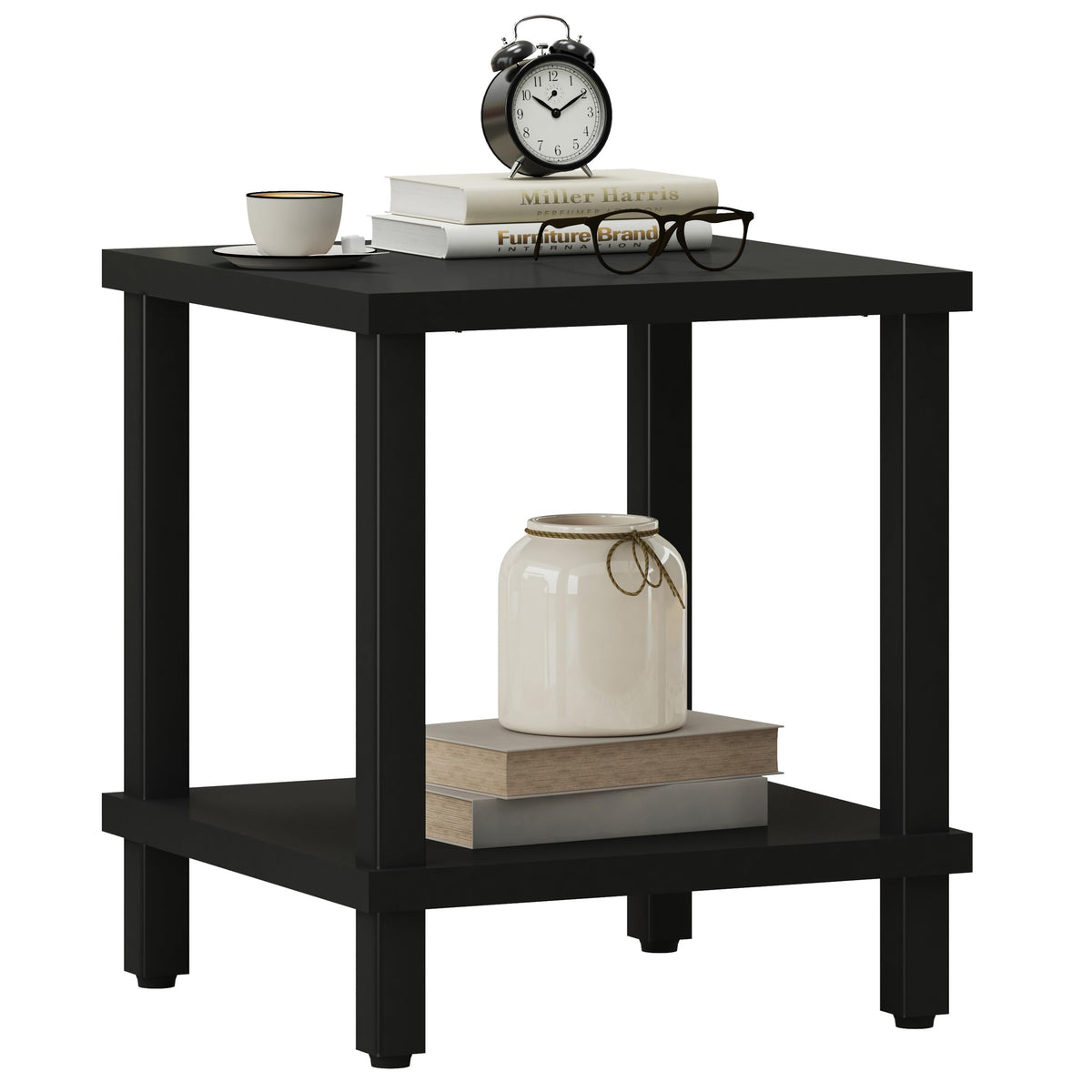 MMEOLUOOK end table top view shows space-saving square design for a tidy living area