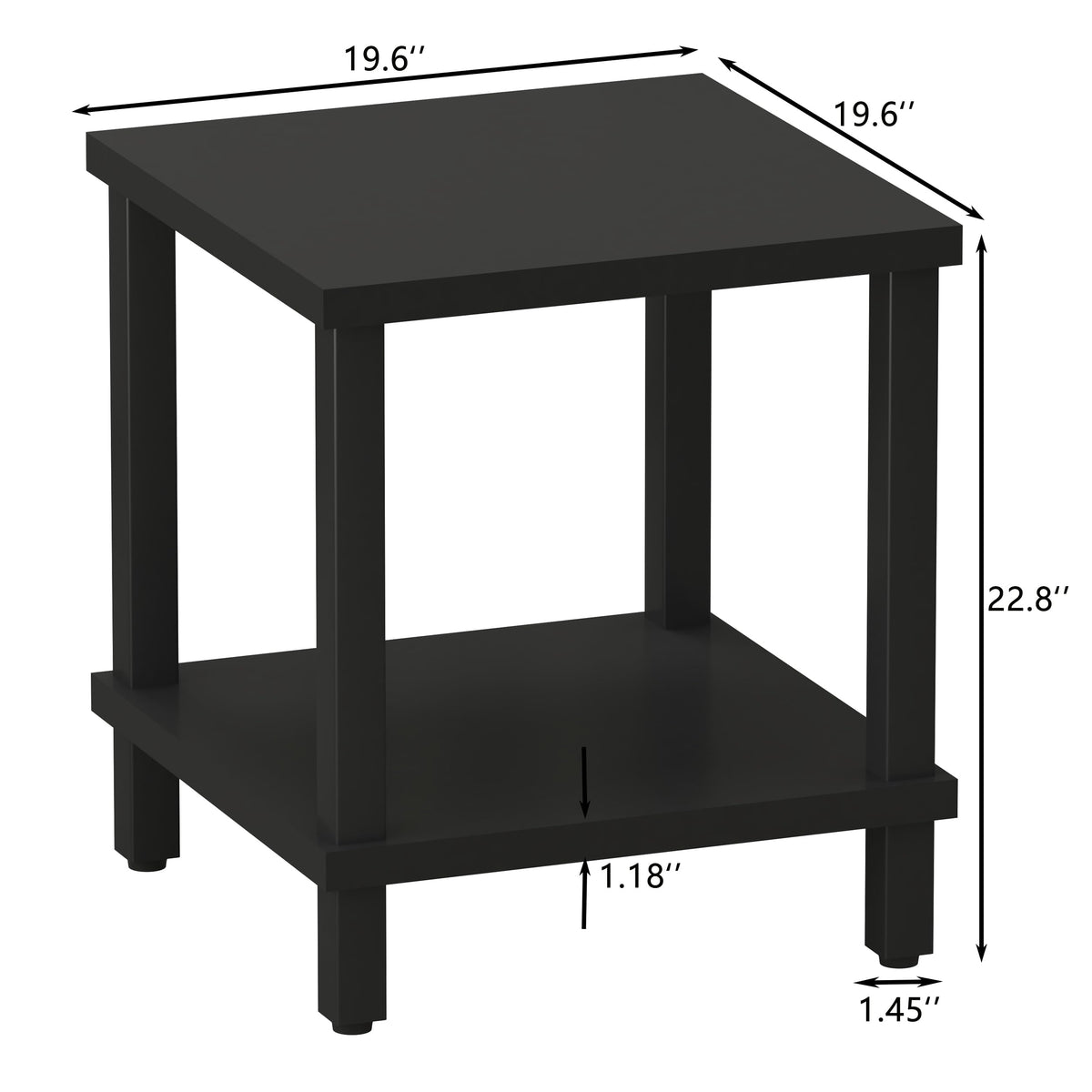 MMEOLUOOK end table two-tier shelves offer accessible storage near seating
