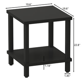 MMEOLUOOK end table two-tier shelves offer accessible storage near seating
