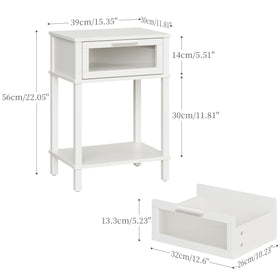 MMEOLUOOK nightstand moru glass drawer detail with privacy and light diffusion