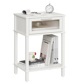 MMEOLUOOK nightstand top view showing ample surface for lamp and drink