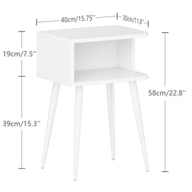 MMEOLUOOK white nightstand set 2 open storage keeps essentials within reach