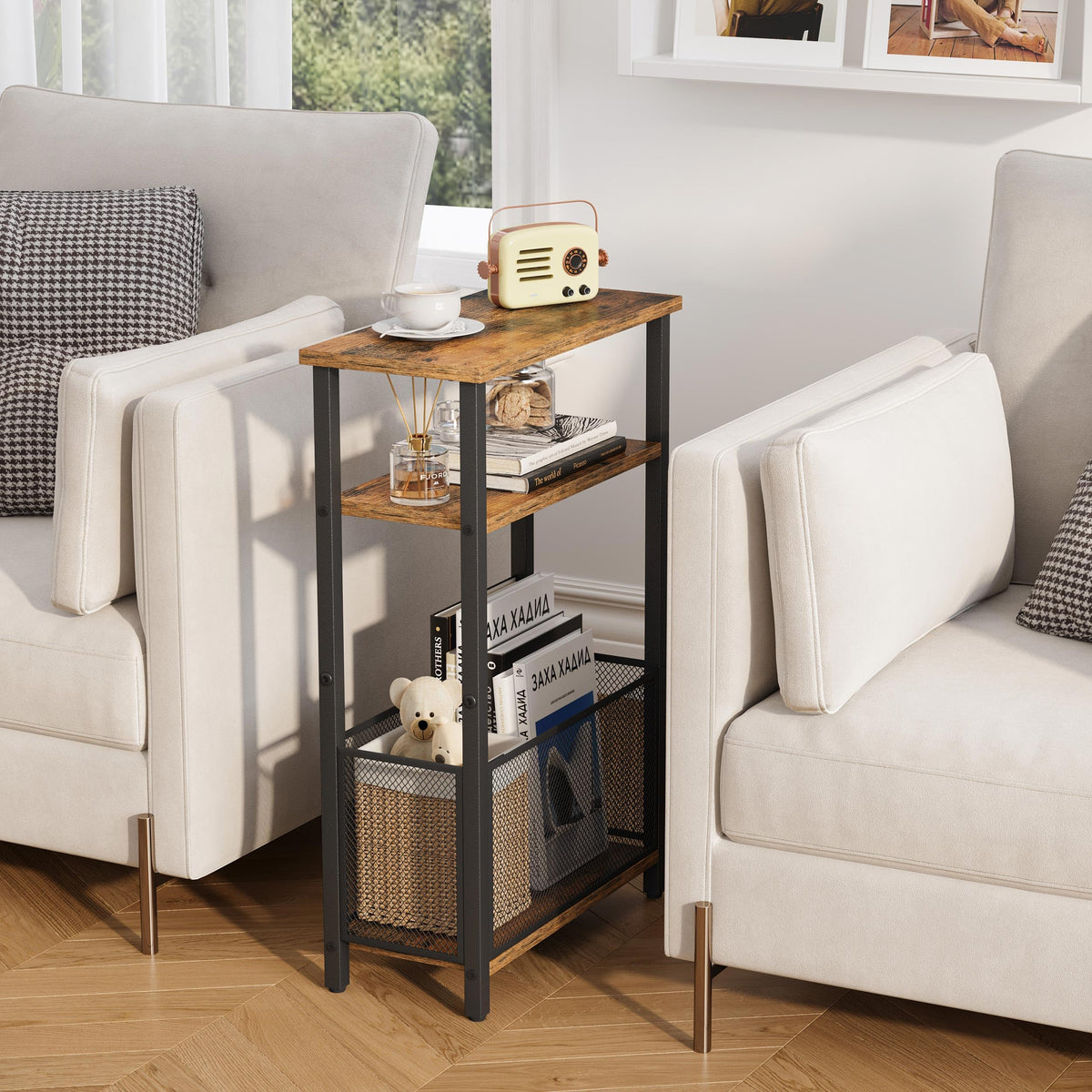 MMEOLUOOK narrow side table with durable frame for long-lasting use